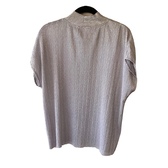 TanJay Silver Blouse Relaxed Fit Textured Y2K Fairycore XL - Picture 2 of 9